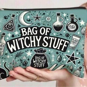 Witchy Stuff Graphic Pouch - Green